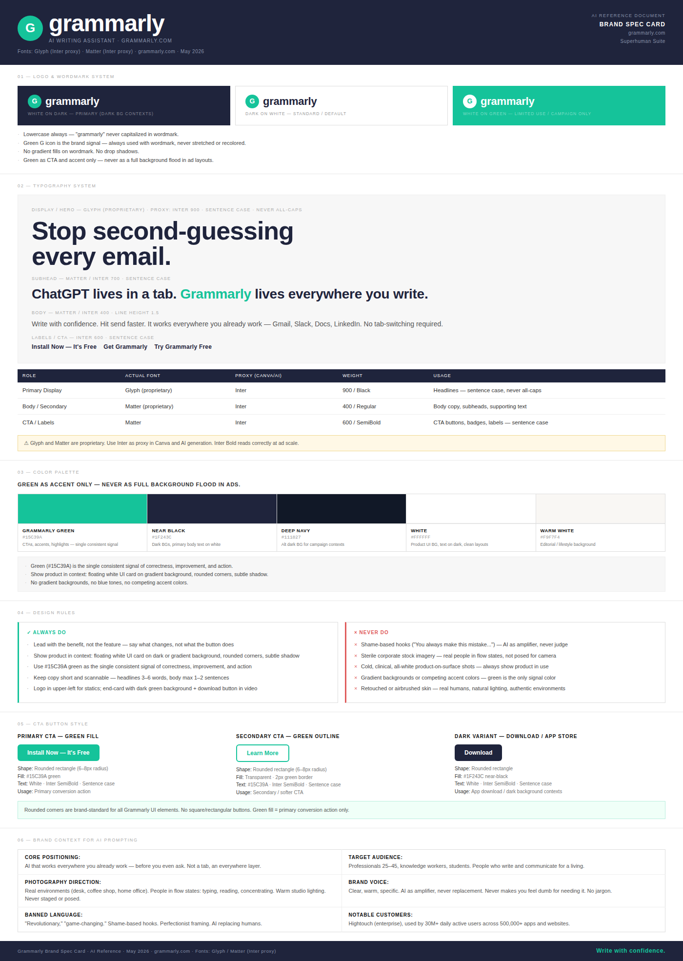 Grammarly Brand Spec